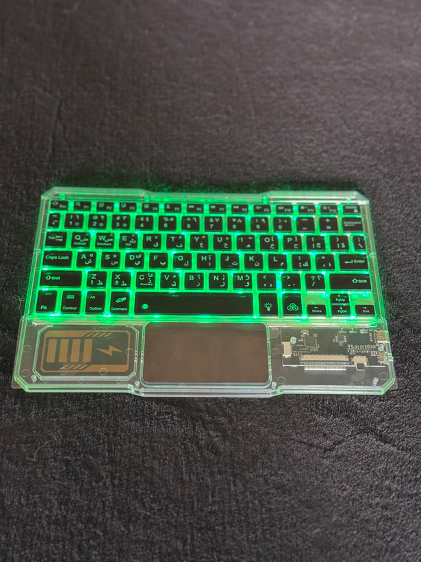 کیبورد و موس وایرلس RGB ترنسپرنت | بلوتوث | قابل شارژ Type‑C | وارداتی از عمان
