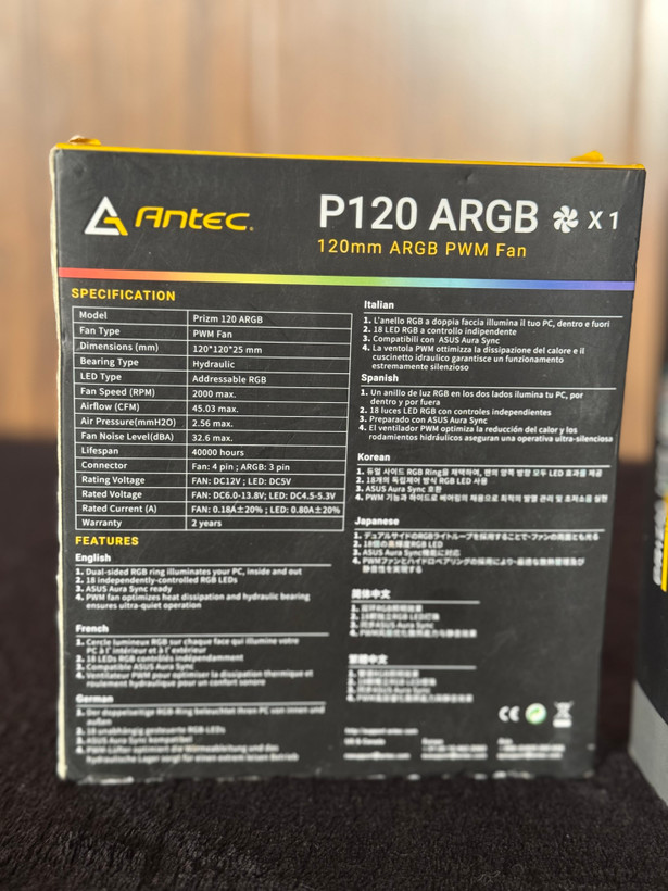 فن کیس گیمینگ Antec P120 ARGB | نورپردازی ARGB | نو و وارداتی از عمان | تست سلامت شده